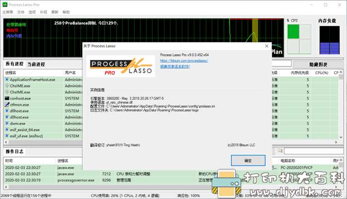 电脑性能优化工具：Process Lasso Pro v9.0.0.452中文直装高级版 配图 No.1
